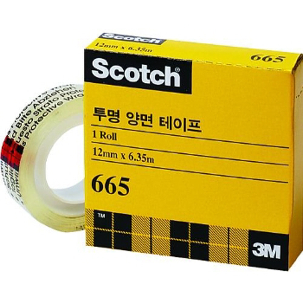 3M 스카치 투명 양면 테이프 리필 665 12mm(6.35m)